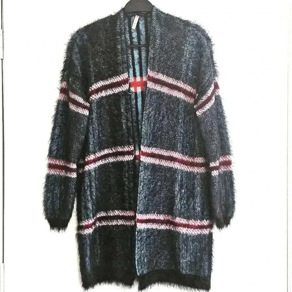 Anthropologie Raga eyelash fuzzy knit open front‎ cardigan